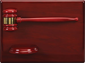 gavel plq w block rosewood