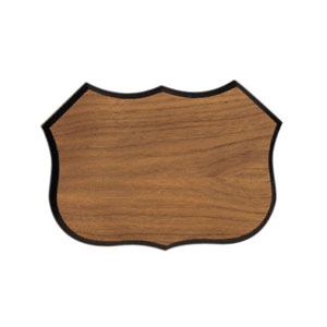 walnut veneer shield plaque