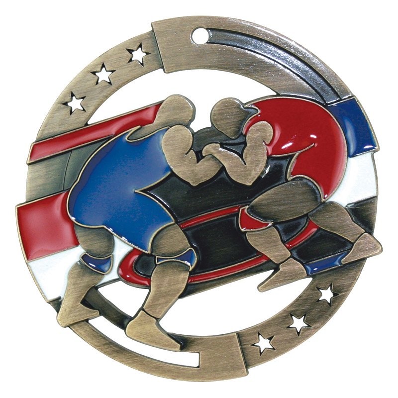 enamel wrestling silver
