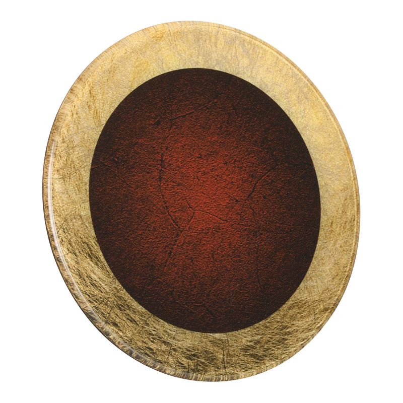 11 round gold sienna plq