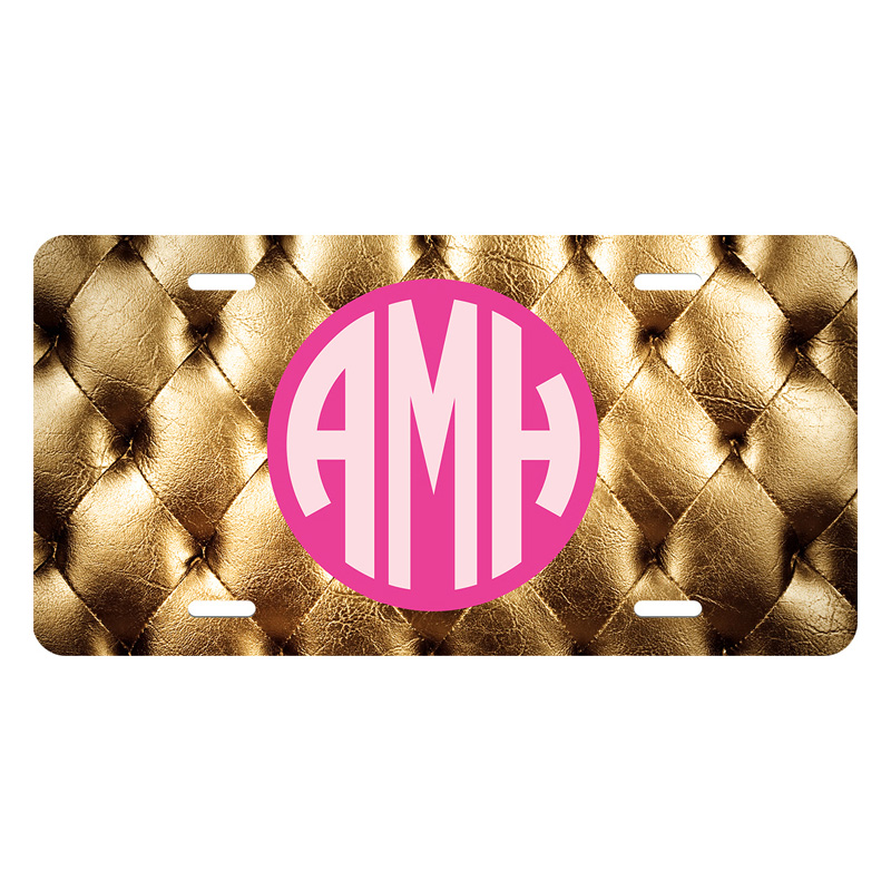 un wht alum license plate