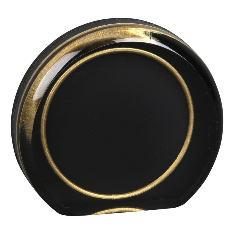 5 black acrylc w gold ring