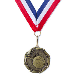 medaille met lint bsketball